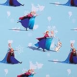 Jersey Stoffe Disney Frozen Anna und Elsa hellblau 0,50m x VB