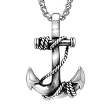 Feilok Edelstahl Anhänger Ankerkette Anker Nautisch Anhänger Kette Polishe Pirat der Karibik Segeln Halskette für Herren