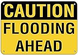 Achtung Überschwemmung vor Gefahren Yard Swimming Pool Home Parkplatz Indoor Outdoor Zinn Metall Warnschilder 8x12 Zoll