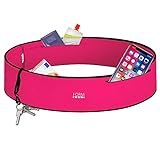 Formbelt® Plus Sport-Bauchtasche mit Reißverschluss, Laufgürtel für Handy Smartphone, elastische Lauftasche iPhone 8 8 Plus X 7 Plus + Samsung Galaxy S-7 S8 Plus Reise-Hüfttasche (pink, M)