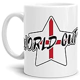 Tassendruck Worldcup-Tasse mit Länderfarben zur WM Oder EM/Welt-Meister/Europa-Meister/Fussball/Land England Weiss