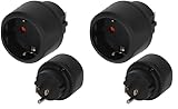 Brennenstuhl Reisestecker/Reiseadapter (Reise-Steckdosenadapter zum Anschluss elektrischer Geräte mit Schutzkontakt Stecksystem in Ländern mit amerikanischem (3-Pin) Stecksystem) schw