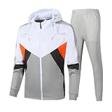 Herren Ensemble [Dynamic Spring and Autumn] Sports Sweater Set Light and Breathable to (Grey, XXXXXL)