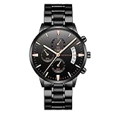 UINGKID Collection Unisex-Armbanduhr Mann-Luxus-beiläufige Uhr-Quarz-Edelstahl-wasserdichte Kalender-Uhr