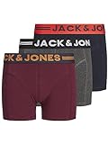 JACK & JONES Jungen JACLICHFIELD Trunks 3 Pack NOOS JR Boxershorts, Dark Grey Melange, 176