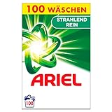 Ariel Waschpulver 6.5KG, 100 Waschladungen, Strahlend Rein, strahlende Reinheit bei niedrigeren Temperaturen und Anti-Rückstands-Technologie