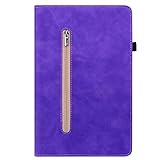 Hülle für Xiaomi Pad 5 /Pad 5 Pro Reißverschluss Book Cover Etui Schutzhülle PU Leder Tablet Tasche Smart Case Hülle mit Ständer - Violett