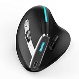 TKMARS 2.4G Ergonomische Maus Vertikale Maus，Wiederaufladbar Vertikalmaus Koppeln sie bis zu 3 Geräte Gleichzeig mit 8 Tasten und 5 Einstellbaren DPI,800/1200/1600/2000 /2400 DPI Für PC, Comp