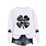 JUZILO Oberteile Damen Fall Patrick Kostüm Damen Sweatshirt Ohne Kapuze Basic Pullover Damen St Patricks Day Kostüm Winterpullis Damen St. Patrick's Day Belindung Winter Pullover D