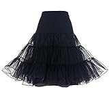 DRESSTELLS 1950 Petticoat Reifrock Unterrock Petticoat Underskirt Crinoline für Rockabilly Kleid Black XL