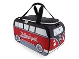 BRISA VW Collection - Volkswagen isolierte Kühl-Wärme-Thermo-Picknick-Lunch-Tasche-Box für Lebensmittel im T1 Bulli Bus Design (Rot & Schwarz/25 L)