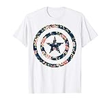Marvel Captain America Floral Logo Fill T-Shirt
