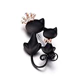 WUBBHIN Brosche Geheimnisvolle und Elegante Schwarze Katze Brosche, Schmuck-Pullover-Zubehör (Color : Black)