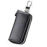 DUKAILIN Keychainkey Holder Wallet,Car Key Card Wallet Holder, Multi-Functional Zipper Key Case Wallet with 6 Hooks Pocket Key Chain Purse