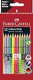 Faber-Castell 201569 - Buntstift Sonderfarbset, Colour Grip, 12er Etui
