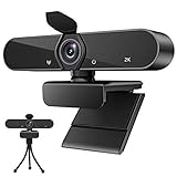 Webcam mit Mikrofon, Full HD 1080P USB Webcam Autofokus 30fps Plug and Play 140 Grad Weitwinkel mit Sichtschutz und Stativ für Desktop-Laptop, Computer, kompatibel mit Live-Streaming/Anruf/Zoom