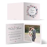 20 x Hochzeit Danksagungskarten Klappkarten 148x148mm Quadrat selbst gestalten mit Foto und Text - Blumen Romantik