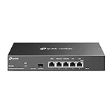 TP-LINK ER7206 6 Port Dual/Multiple WAN VPN Router(bis zu 4 Gigabit WAN Ports,1*SFP Port, hochsicheres VPN, Omada SDN, zentrales Management, Firewall) schwarz, ideal für Büronetzwerk