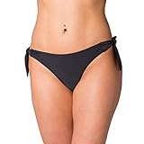 Aquarti Damen Tanga Bikinihose Seitlich Gebunden Brasilian, Farbe: Schwarz, Größe: 38