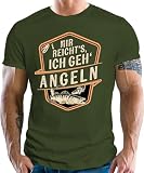 Männer Geschenk T-Shirt für Angler und Fischer: Mir reicht's - Ich GEH' Angeln, Oliv, Gr.- XL