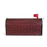 Magnetischer Briefkastenüberzug in dunkelroter Ziegelmauer, für Garten, Heimdekoration, übergroß, 64 x 45 cm