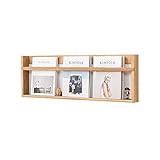 Schwebender Zeitschriftenständer, Wandmontage, für Büro, Wohnzimmer, Kinderzimmer, Holz, 90 x 7 x 30