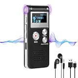 OFFCUP 64GB Diktiergerät, Digitales Diktiergerät mit Rauschunterdrückung, 1536kbps hohe Aufnahmegerät, MP3 Voice Recorder, USB-C Voice Recorder mit Passwort für Interviews Klassen Meeting