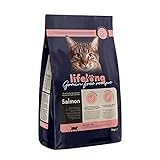 Amazon-Marke: Lifelong Alleinfuttermittel für ausgewachsene Katzen, mit frischem Lachs Getreidefreie Rezeptur - 3kg