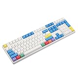 SJL1124 Tastenkappen 108 Schlüsselgravierte PBT-Kreide-KeySet-Keycap für mechanische Tastatur Wird für Alle Arten Von Mechanischen Tastaturen (Color : Top Print)