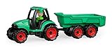 Lena 01625 Truckies Traktor mit Anhänger, stabiles Traktorset ca. 38 cm, Spielfahrzeug Set mit Trecker und Hänger für Kinder ab 2 Jahre, Robustes Spielset für Sandkasten, Strand und Kinderzimmer