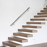 EINFEBEN Edelstahl Handlauf Treppengeländer Geländer Wandhandlauf Wand Treppe 50-180 cm,Länge:50 cm