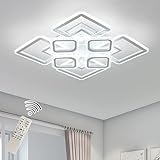 Wandun LED Deckenleuchte Dimmbar Lampe Schlafzimmer Modern, 5900LM Mit Fernbedienung aus transparentes Bubble Acryl, for Deckenlampe Wohnzimmer KüChenlampe Flurlampe Decke 6000K