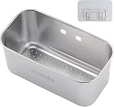 Spülbecken Organizer Edelstahl Spülbecken Sieb Waschbecken Caddy Organizer Spuele Edelstahl Utensilien Korb Organizer Spüle Sieb Abtropfsieb Vegtable/Obst Küche Sieb Teesieb (Silber)