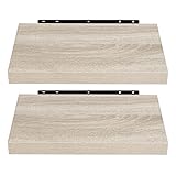 EUGAD Wandregal Wandboard 2er Set Hängeregal Holz Board Modern Sonoma Eiche 40x23x3,8cm 0083QJ-2