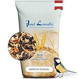 Leimüller Vogelfutter Wildvögel Ganzjährig 25kg (Winter Spezial) - Wildvogelfutter Winter mit Sonnenblumenkerne & Mehlwürmer - Hoher Energiegehalt - Streufutter für Wildvög