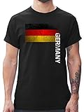 Fussball EM 2021 Fanartikel - Deutschland Flagge Adler Vintage Germany - XXL - Schwarz - Germany Tshirt - L190 - Tshirt Herren und Männer T-Shirts