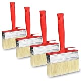 4 Stück Flächenstreicher, 120mmx30mm Lasurpinsel, Wandpinsel, Pinsel, Malerpinsel, Flächenstreicher, für LöSemittelhaltige Lacke, Lasuren, Holzö