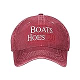 Jopath Boats 'N Hoes '20 Hüte, Vintage verstellbare Snapback Trucker Baseball Cap für Damen Herren, rot, One size