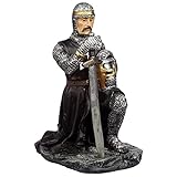 mtb more energy Ritter Figur ''Kneeling Dark Templar'' - Kniender Kreuzritter mit Schwert - Höhe ca 16 cm - Fantasy Mittelalter Spielfigur Dekoration