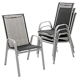 Nexos 4er Set Gartenstuhl Stapelstuhl Stapelsessel Hochlehner T
