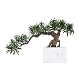 Bonsai-simulierter künstlicher Bonsai-Baum für den Innenbereich, kleine künstliche Topfpflanze, Schreibtisch-Display, gefälschter Baum, Marmortöpfe, Ornamente, Bonsai-Pflanze für Zuhause, Büro, Deko