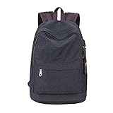 OUSIBEI Männer Daypacks mit USB-Ladeschlitz Schulrucksack Daypack Multifunktion Business Taschen Backpack Unisex Schwarz
