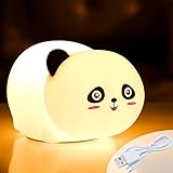 Nacht Licht für Kinder, Nachtlicht Baby Panda, RosyFate Tragbares LED Nachtlicht Kinder, Buntes Farbwechsel USB Nachttischlampe, Babyzimmer Deko Kinderlampe, Jungen Panda Geschenk