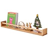 TREOAKWIS Wandregale Kinderzimmer, 80 cm Eiche Schweberegal Wandregal Schwimmende MassivHolz Bücherregal für Zeitschrift Kinderzimmer Wohnzimmer Bad Schlafzimmer Dekor Küche Gewürzregal