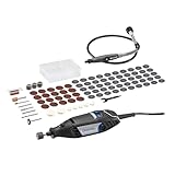 Dremel 3200 Multifunktionswerkzeug 130W, Mit 1 Aufsatz mit biegsamer Welle, 90 Zubehörteile, variable Drehzahl 10.000-35.000 U/min zum Schneiden, Schnitzen, Schleifen, Polieren, Fräsen, G
