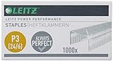 Leitz Power Performance Heftklammern P3, 1000 Stück, Verzinkt, 55700000 24/6mm