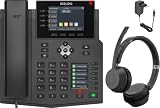 GEQUDIO IP Telefon GX5+ Set mit Netzteil & Bluetooth Headset - Fritzbox, Telekom kompatibel - Freisprechen & Kabelloses Headset – Deutsche Anleitung (PDF) für Fritz Box, Sipgate, Telekom Speedp