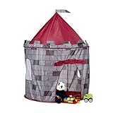 Relaxdays 10022457 Spielzelt Ritterburg, Kinderzelt Jungen, Ritterzelt für Kinder ab 3 Jahre, HxBxT: 125 x 105 x 105 cm, g