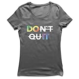 lepni.me Frauen T-Shirt Nicht Aufgeben tun Es Regenbogen Glücklich Bleiben Motivierendes Zitat (XX-Large Graphit Mehrfarben)