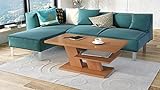 Mazzoni Design Couchtisch Tisch Cliff Wohnzimmertisch 110x60x45cm mit Ablagefläche (Erle)